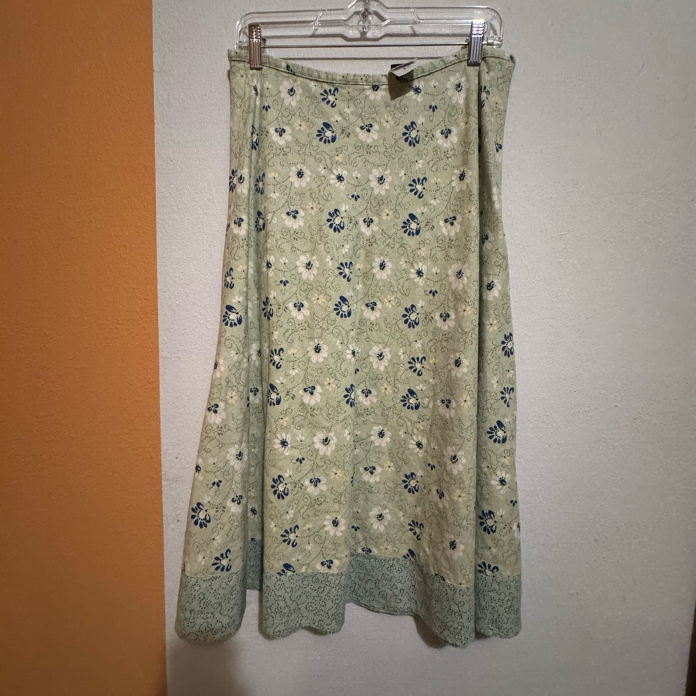 Vintage Sage Eddie Bauer Floral Skirt